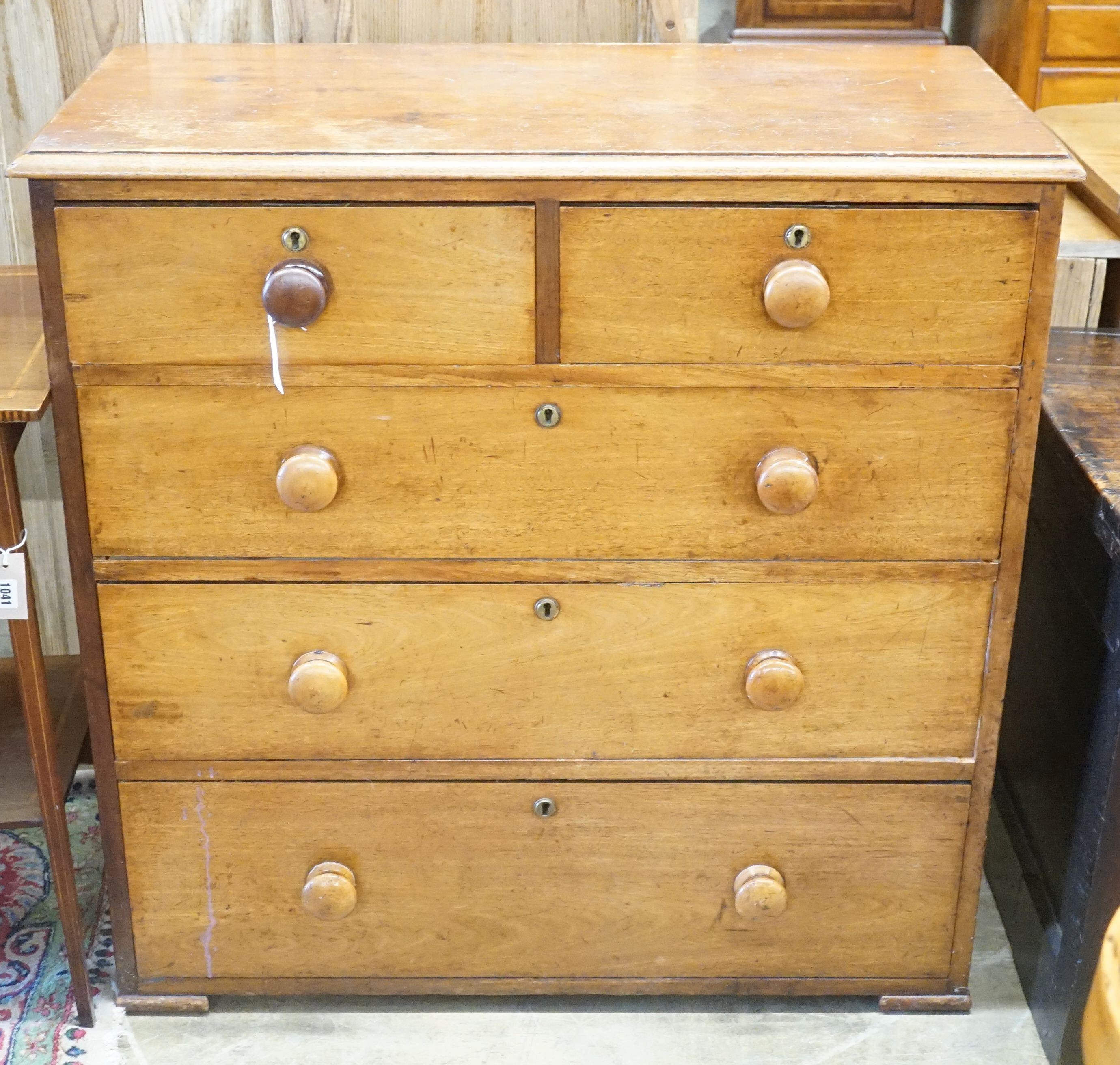 A Victorian mahogany chest, width 94cm depth 45cm height 94cm